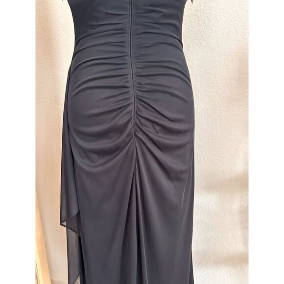 X by Xscape Women Floor Length Navy Blue Evening Gown US 4 Whimsygoth 90s Y2K - Picture 13 of 16
